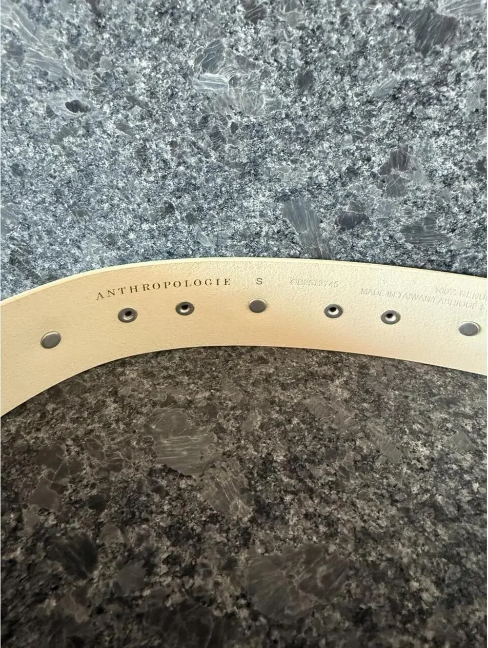 Anthropologie Women's Cream and Gold Belt
